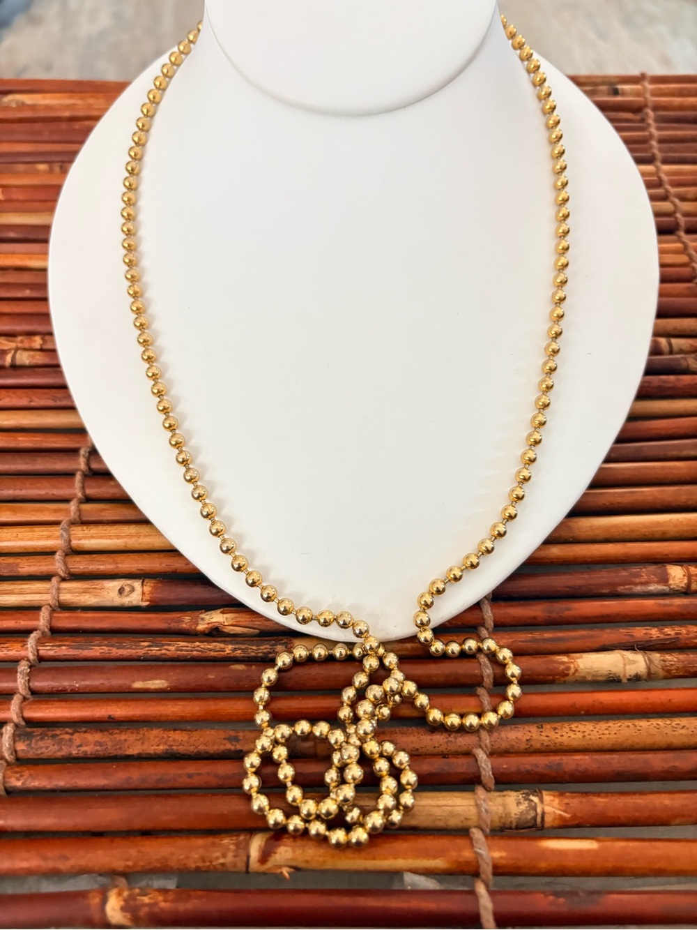 Gold Tone Beaded Necklace - Jewelry